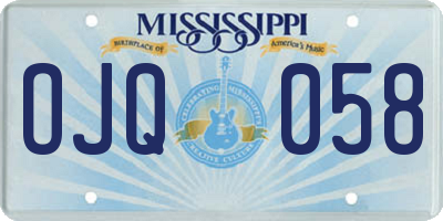 MS license plate OJQ058