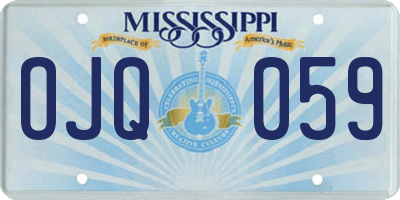 MS license plate OJQ059