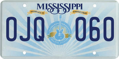 MS license plate OJQ060