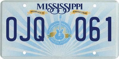 MS license plate OJQ061