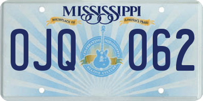 MS license plate OJQ062