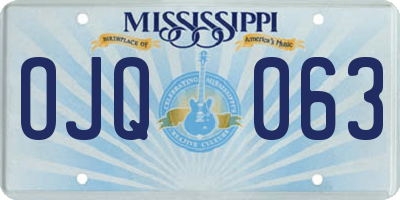 MS license plate OJQ063
