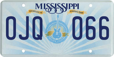 MS license plate OJQ066