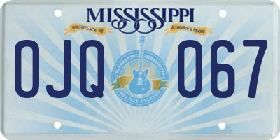 MS license plate OJQ067