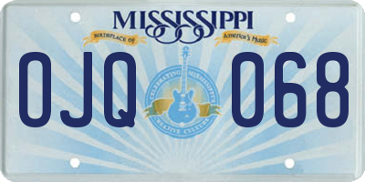 MS license plate OJQ068