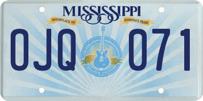 MS license plate OJQ071