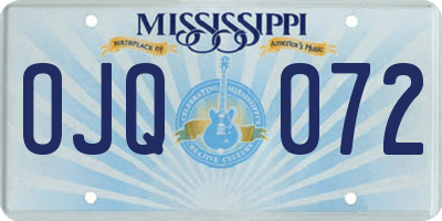 MS license plate OJQ072