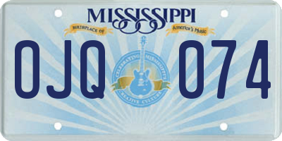MS license plate OJQ074