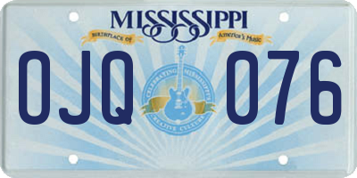 MS license plate OJQ076