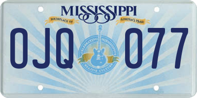 MS license plate OJQ077