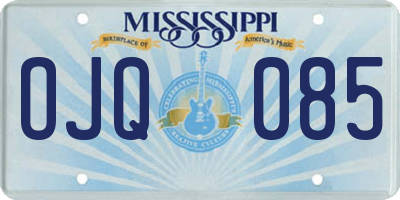 MS license plate OJQ085