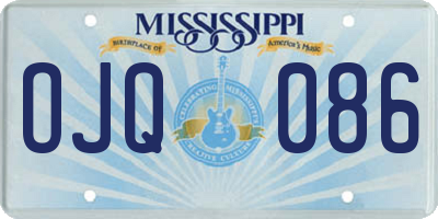 MS license plate OJQ086