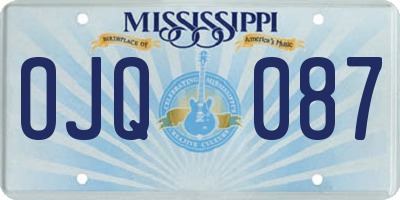 MS license plate OJQ087