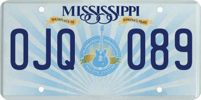 MS license plate OJQ089