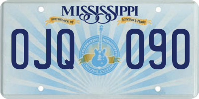 MS license plate OJQ090