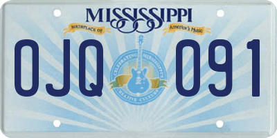 MS license plate OJQ091