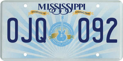 MS license plate OJQ092