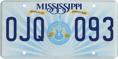 MS license plate OJQ093