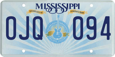 MS license plate OJQ094