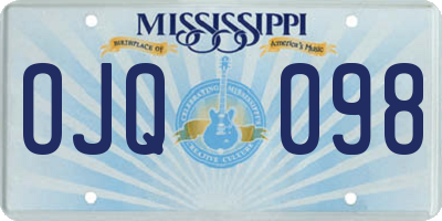 MS license plate OJQ098