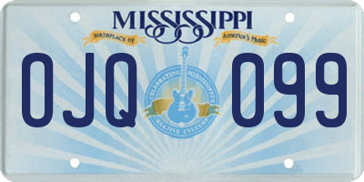 MS license plate OJQ099