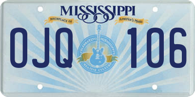 MS license plate OJQ106