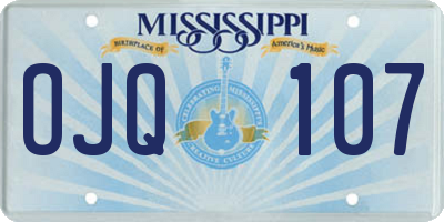 MS license plate OJQ107