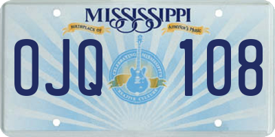 MS license plate OJQ108