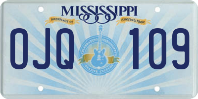 MS license plate OJQ109