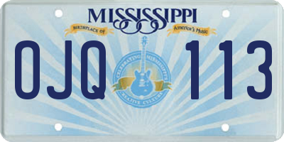 MS license plate OJQ113