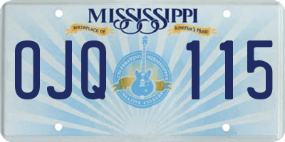 MS license plate OJQ115