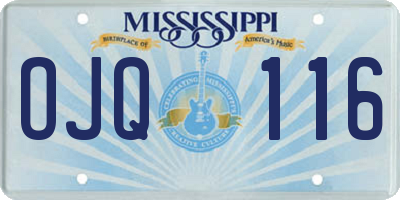 MS license plate OJQ116