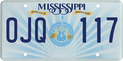 MS license plate OJQ117