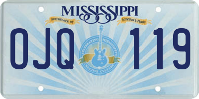 MS license plate OJQ119