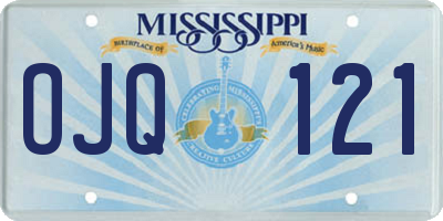 MS license plate OJQ121