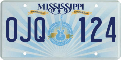 MS license plate OJQ124