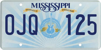 MS license plate OJQ125