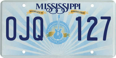 MS license plate OJQ127