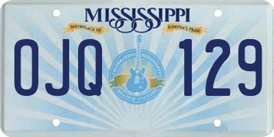 MS license plate OJQ129