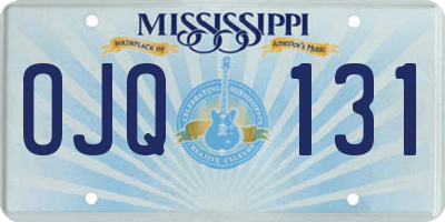 MS license plate OJQ131