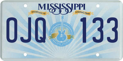 MS license plate OJQ133