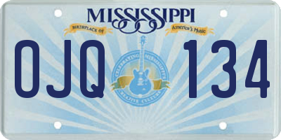 MS license plate OJQ134