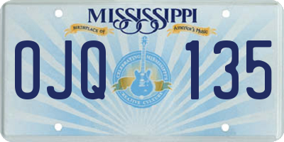 MS license plate OJQ135
