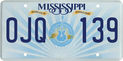 MS license plate OJQ139