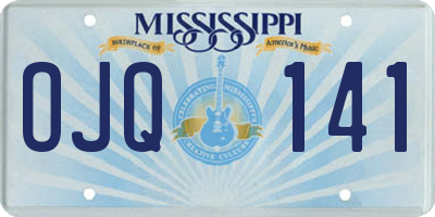 MS license plate OJQ141