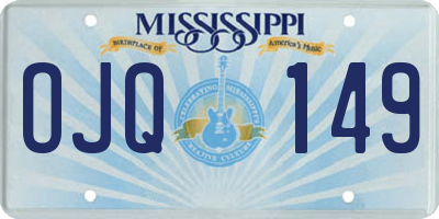 MS license plate OJQ149