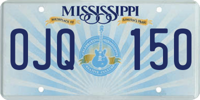 MS license plate OJQ150