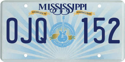 MS license plate OJQ152
