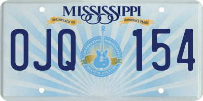 MS license plate OJQ154