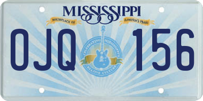 MS license plate OJQ156
